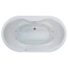 Giotto 41 x 70 Oval Air & Whirlpool Drop-In Bathtub w/ Center Drain - Left Pump