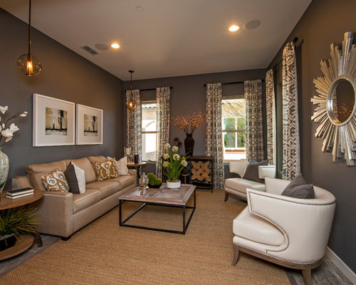 grey and brown living room