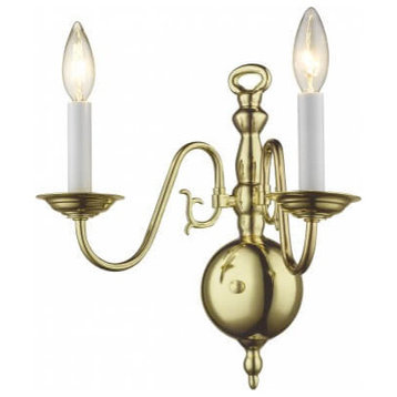 Livex Williamsburgh Wall Sconce, Polished Brass, 13.00, 2
