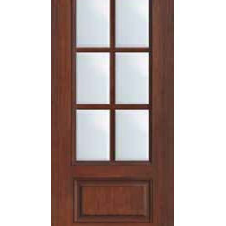 French Single Door 80 Fiberglass 3/4 Lite 6 Lite SDL Glass - Patio Doors