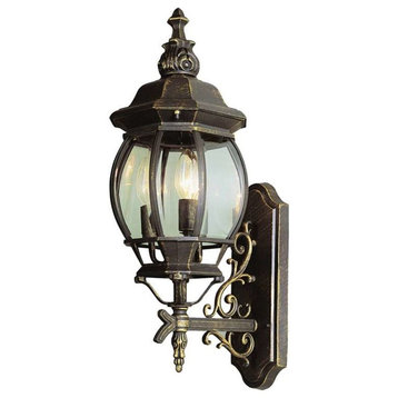 Francisco 3 Light Wall Lantern in Swedish Iron with Clear Beveled