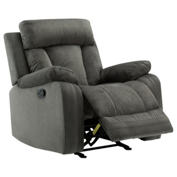 Axel Contemporary Microfiber Recliner Chair, Gray