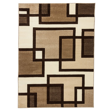 Well Woven Ruby Imagination Squares Rug, Cream, 9'2"x12'6"