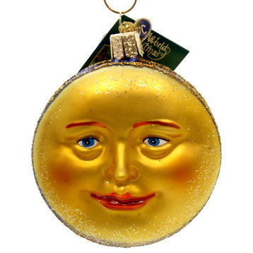 Old World Christmas Man in the Moon Glass Ornament Sky Face 22018