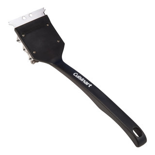 Dyna-Glo 18 in. Flat-Top Grill Brush with Palmyra Bristles and Stainless Steel Scraper