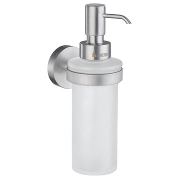 Home Holder With Glass Soap Dispenser Brushed Chrome