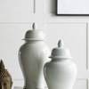 A&B Home 20" Porcelain White Lidded Ginger Jar