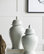 A&B Home 20" Porcelain White Lidded Ginger Jar