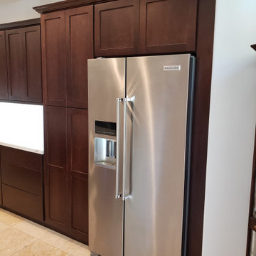 Orange Waterfall Kitchen