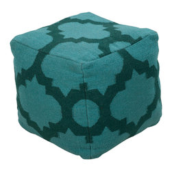 Teal Moroccan Tile Pouf - Floor Pillows And Poufs