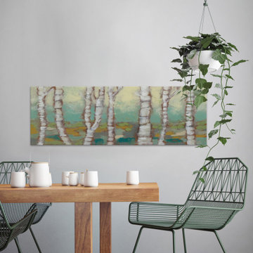"Kaleidoscope Birches III" Painting Print on Wrapped Canvas