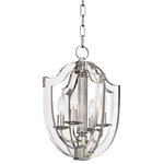 Hudson Valley Lighting - Arietta, 13" Pendant, Polished Nickel Finish, Clear Glass - The old world and the new meet in Arietta. We take the iconic form of a crest and embellish it, exaggerating its corners and lines. Thick planes of acrylic are laser-cut, meeting metal and contrasting the central column.