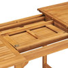 vidaXL Solid Teak Wood Patio Dining Set 7 Piece Outdoor Garden Dinner Table