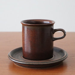 （北欧ヴィンテージ食器）ARABIA アラビア Ruska ルスカ コーヒーカップ&ソーサー - コーヒーカップ＆ソーサー