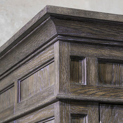 Rustic White Oak Armoire - Furniture