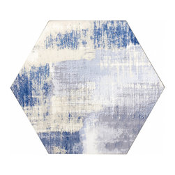 Abolos - Nature 8 in x 8 in Glass Hexagon Tile in Cement Blue - Mosaic Tile