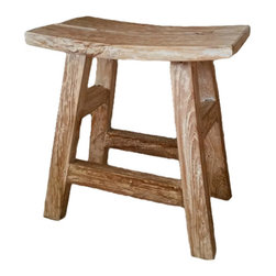 Bhome - Zen Stool White Wash - Accent And Garden Stools