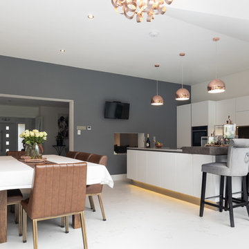 Open plan kitchen dinner