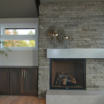 Contemporary Stone Fireplace