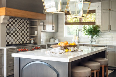 Example of a large transitional kitchen design in Seattle
