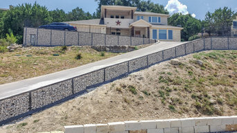Gabion Facade and Wrought Iron Fence Panel Install