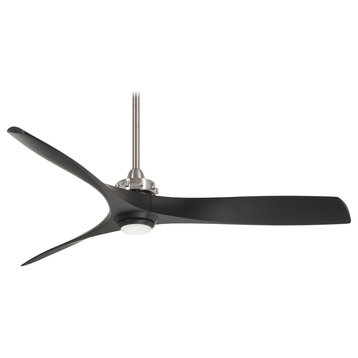 Minka Aire Aviation Brushed Nickel 60" LED Ceiling Fan With Remote