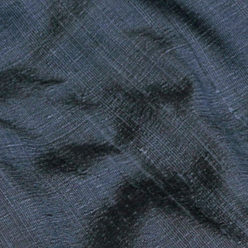 Midnight Blue Silk Dupioni Fabric By The Yard, 9 Yards For Curtain, Dress