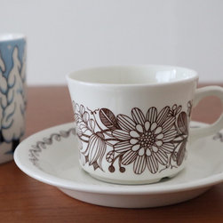 ARABIA アラビア FINNISH FLINT フィニッシュフリント Elina エリーナ コーヒーカップ＆ソーサー - コーヒーカップ＆ソーサー