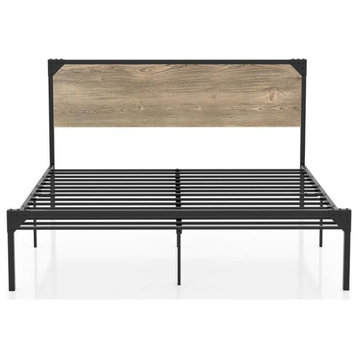 Furniture of America Budenholz Metal Queen Platform Bed in Gray