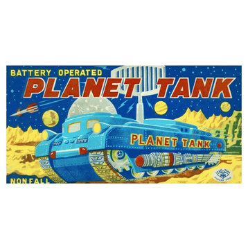 "Planet Tank" Digital Paper Print by Retrotrans, 32"x17"
