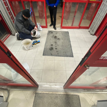 Staples Renovation; mix of mudding, taping, flooring, and painting