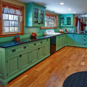 Eclectic Green Kitchen