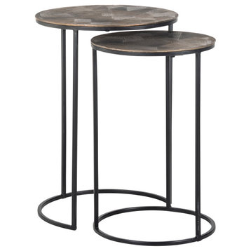 Round Gold Nested End Tables (2) | OROA Tulum