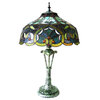 ALESSANDRA, Tiffany-style 2 Light Victorian Table Lamp, 17" Shade