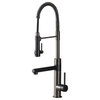 Single Handle Kitchen Faucet in Matte Black and Black Stainless