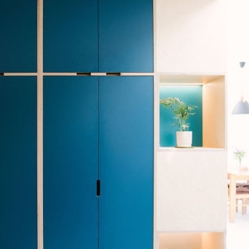 The Wests - Blue Plywood Kitchen