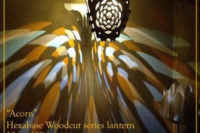 Acorn - Wood Cut Hexabase Lanterns