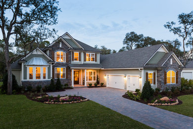 Transitional exterior home idea in Jacksonville