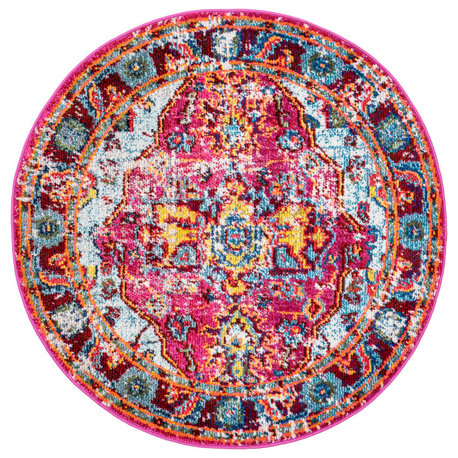 Nuloom Mosaic Medallion Area Rug, Fuchsia 5'3"Round