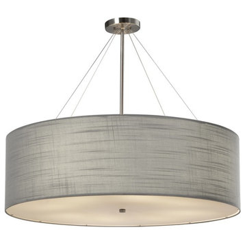 Textile Collection Classic 36" Drum Pendant FAB-9594-GRAY-NCKL - Brushed Nickel