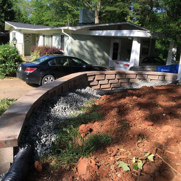 Front Yard Landscaping with Retaining Wall