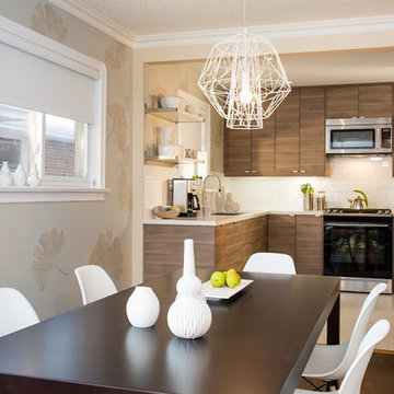 Chinese Ginkgo Stenciled Kitchen