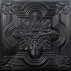 206 Faux Tin Ceiling Tile 24x24 - Black - Ceiling Tile