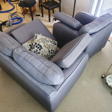 Upholstery Steam Cleaning of a Sofa Rocking Chair Arm Chair Foot Stool Cat Hair