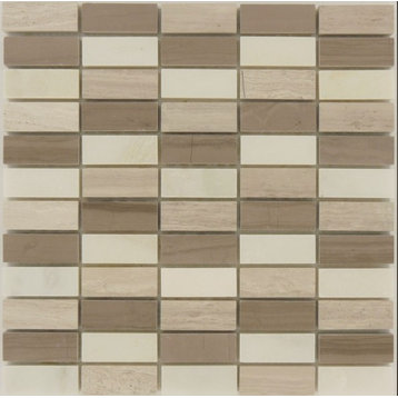 Wooden Brick 1x2 Marble Mosaic