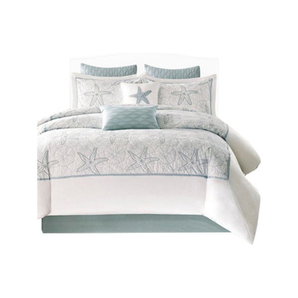 Harbor House Printed Comforter Bedding Set w/ Embroidery, California K