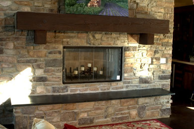 Tuscan living room photo in Orange County