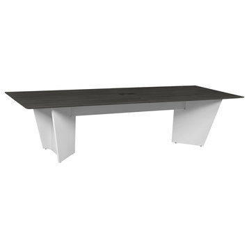 Array 120" Conference Table with Power Data Grommet- Ash Grey/ White
