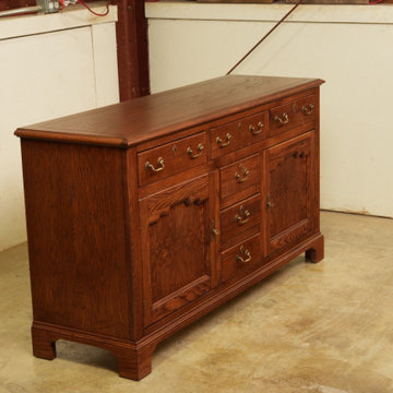 Georgian-Style Antique Oak Sideboard — Water Damage Restoration & Full Refinish