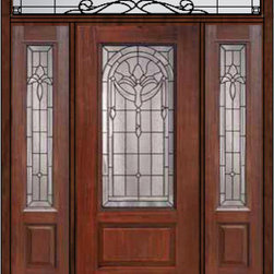 Prehung Side lights-Transom Door 80 Fiberglass Palacio 3/4 Lite - Front Doors